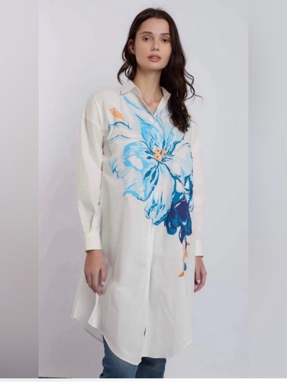 Maeve Anthropologie 100% Cotton XL Floral Shirt Dress NWT